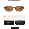 image:imageSOJOS Retro TR90 Frame Rectangle Polarized Sunglasses for Women Men SJ3503  Trendy 90s Chic Lightweight Flexible Slim Narrow Womens Mens Oval Shades SunniesBrownBrown