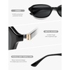 image:imageSOJOS Retro TR90 Frame Rectangle Polarized Sunglasses for Women Men SJ3503  Trendy 90s Chic Lightweight Flexible Slim Narrow Womens Mens Oval Shades SunniesBlackGrey