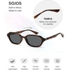 image:imageSOJOS Retro TR90 Frame Rectangle Polarized Sunglasses for Women Men SJ3503  Trendy 90s Chic Lightweight Flexible Slim Narrow Womens Mens Oval Shades SunniesDark TortoiseGrey