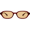 image:imageSOJOS Retro TR90 Frame Rectangle Polarized Sunglasses for Women Men SJ3503  Trendy 90s Chic Lightweight Flexible Slim Narrow Womens Mens Oval Shades SunniesBurgundyLight Tan