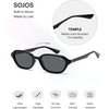 image:imageSOJOS Retro TR90 Frame Rectangle Polarized Sunglasses for Women Men SJ3503  Trendy 90s Chic Lightweight Flexible Slim Narrow Womens Mens Oval Shades SunniesBlackGrey