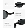 image:imageSOJOS Small Oval Polarized Sunglasses Womens Mens SJ2717  Retro 80s 90s Y2k Trendy Sunnies Vintage Narrow Oval Round Frame UV400 Protection TAC LensBlackgrey