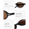 image:imageSOJOS Small Oval Polarized Sunglasses Womens Mens SJ2717  Retro 80s 90s Y2k Trendy Sunnies Vintage Narrow Oval Round Frame UV400 Protection TAC LensBlackbrown