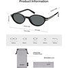 image:imageSOJOS Small Oval Polarized Sunglasses Womens Mens SJ2717  Retro 80s 90s Y2k Trendy Sunnies Vintage Narrow Oval Round Frame UV400 Protection TAC LensBlackgrey