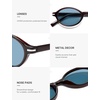 image:imageSOJOS Small Oval Polarized Sunglasses Womens Mens SJ2717  Retro 80s 90s Y2k Trendy Sunnies Vintage Narrow Oval Round Frame UV400 Protection TAC LensDark BrownBlue