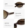 image:imageSOJOS Small Oval Polarized Sunglasses Womens Mens SJ2717  Retro 80s 90s Y2k Trendy Sunnies Vintage Narrow Oval Round Frame UV400 Protection TAC LensDark Brownbrown