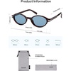 image:imageSOJOS Small Oval Polarized Sunglasses Womens Mens SJ2717  Retro 80s 90s Y2k Trendy Sunnies Vintage Narrow Oval Round Frame UV400 Protection TAC LensDark BrownBlue