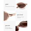 image:imageSOJOS Small Oval Polarized Sunglasses Womens Mens SJ2717  Retro 80s 90s Y2k Trendy Sunnies Vintage Narrow Oval Round Frame UV400 Protection TAC LensLight Brownbrown