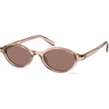 image:imageSOJOS Small Oval Polarized Sunglasses Womens Mens SJ2717  Retro 80s 90s Y2k Trendy Sunnies Vintage Narrow Oval Round Frame UV400 Protection TAC LensLight Brownbrown