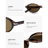 image:imageSOJOS Small Oval Polarized Sunglasses Womens Mens SJ2717  Retro 80s 90s Y2k Trendy Sunnies Vintage Narrow Oval Round Frame UV400 Protection TAC LensTortoisecold Brown