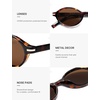image:imageSOJOS Small Oval Polarized Sunglasses Womens Mens SJ2717  Retro 80s 90s Y2k Trendy Sunnies Vintage Narrow Oval Round Frame UV400 Protection TAC LensTortoisebrown