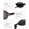 image:imageSOJOS Small Oval Polarized Sunglasses Womens Mens SJ2717  Retro 80s 90s Y2k Trendy Sunnies Vintage Narrow Oval Round Frame UV400 Protection TAC LensTortoisegrey