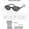 image:imageSOJOS Small Oval Polarized Sunglasses Womens Mens SJ2717  Retro 80s 90s Y2k Trendy Sunnies Vintage Narrow Oval Round Frame UV400 Protection TAC LensTortoisegrey