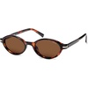 image:imageSOJOS Small Oval Polarized Sunglasses Womens Mens SJ2717  Retro 80s 90s Y2k Trendy Sunnies Vintage Narrow Oval Round Frame UV400 Protection TAC LensTortoisebrown