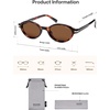 image:imageSOJOS Small Oval Polarized Sunglasses Womens Mens SJ2717  Retro 80s 90s Y2k Trendy Sunnies Vintage Narrow Oval Round Frame UV400 Protection TAC LensTortoisebrown