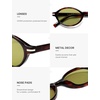 image:imageSOJOS Small Oval Polarized Sunglasses Womens Mens SJ2717  Retro 80s 90s Y2k Trendy Sunnies Vintage Narrow Oval Round Frame UV400 Protection TAC LensTortoisegreen
