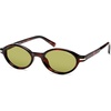 image:imageSOJOS Small Oval Polarized Sunglasses Womens Mens SJ2717  Retro 80s 90s Y2k Trendy Sunnies Vintage Narrow Oval Round Frame UV400 Protection TAC LensTortoisegreen