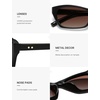 image:imageSOJOS Trendy Cat Eye Polarized Sunglasses for Women Men Retro 90s Y2K Small Thin Rectangle Sunnies SJ2670BlackReddish Brown Gradient