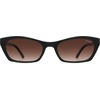 image:imageSOJOS Trendy Cat Eye Polarized Sunglasses for Women Men Retro 90s Y2K Small Thin Rectangle Sunnies SJ2670BlackReddish Brown Gradient