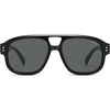 image:imageSOJOS Retro Large Polarized Aviator Sunglasses Womens Mens SJ2745  Vintage Trendy Sunnies Square Pilot Shades Big Thick Frame UV Protection TAC LensesBlackGrey