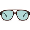 image:imageSOJOS Retro Large Polarized Aviator Sunglasses Womens Mens SJ2745  Vintage Trendy Sunnies Square Pilot Shades Big Thick Frame UV Protection TAC LensesBrownBlue
