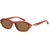 image:imageSOJOS Retro Rectangle Hexagon Sunglasses Womens SJ2759  Trendy design UV400 protection lenses driving outdoor ShadeRedBrown