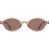 image:imageSOJOS Small Oval Polarized Sunglasses Womens Mens SJ2717  Retro 80s 90s Y2k Trendy Sunnies Vintage Narrow Oval Round Frame UV400 Protection TAC LensLight Brownbrown