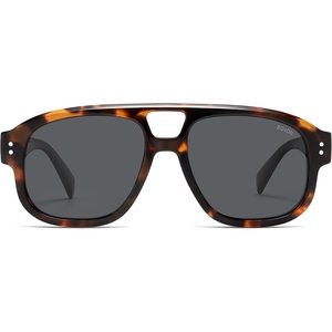 image:imageSOJOS Retro Large Polarized Aviator Sunglasses Womens Mens SJ2745  Vintage Trendy Sunnies Square Pilot Shades Big Thick Frame UV Protection TAC LensesTortoiseGrey