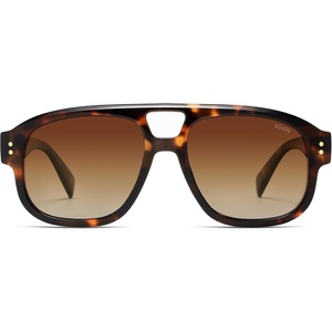 image:imageSOJOS Retro Large Polarized Aviator Sunglasses Womens Mens SJ2745  Vintage Trendy Sunnies Square Pilot Shades Big Thick Frame UV Protection TAC LensesTortoiseBrown