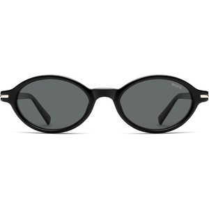 image:imageSOJOS Small Oval Polarized Sunglasses Womens Mens SJ2717  Retro 80s 90s Y2k Trendy Sunnies Vintage Narrow Oval Round Frame UV400 Protection TAC LensBlackgrey