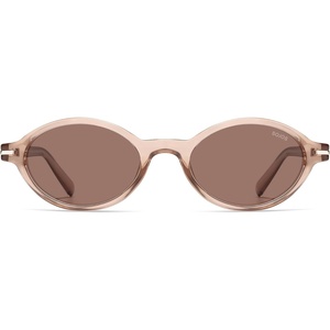 image:imageSOJOS Small Oval Polarized Sunglasses Womens Mens SJ2717  Retro 80s 90s Y2k Trendy Sunnies Vintage Narrow Oval Round Frame UV400 Protection TAC LensLight Brownbrown