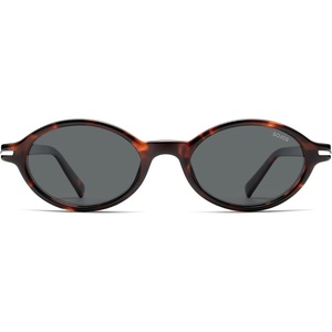 image:imageSOJOS Small Oval Polarized Sunglasses Womens Mens SJ2717  Retro 80s 90s Y2k Trendy Sunnies Vintage Narrow Oval Round Frame UV400 Protection TAC LensTortoisegrey