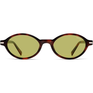 image:imageSOJOS Small Oval Polarized Sunglasses Womens Mens SJ2717  Retro 80s 90s Y2k Trendy Sunnies Vintage Narrow Oval Round Frame UV400 Protection TAC LensTortoisegreen