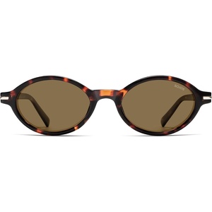 image:imageSOJOS Small Oval Polarized Sunglasses Womens Mens SJ2717  Retro 80s 90s Y2k Trendy Sunnies Vintage Narrow Oval Round Frame UV400 Protection TAC LensTortoisecold Brown