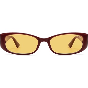 image:imageSOJOS Retro Y2K Nerdy Rectangle Polarized Sunglasses for Women Men SJ2722BurgundyLight Yellow