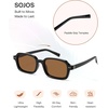 image:imageSOJOS Trendy TR90 Rectangle Polarized Sunglasses Womens Mens SJ3502BlackBrown