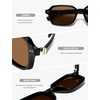 image:imageSOJOS Trendy TR90 Rectangle Polarized Sunglasses Womens Mens SJ3502BlackBrown