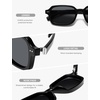 image:imageSOJOS Trendy TR90 Rectangle Polarized Sunglasses Womens Mens SJ3502BlackGrey