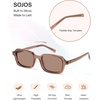 image:imageSOJOS Trendy TR90 Rectangle Polarized Sunglasses Womens Mens SJ3502BrownBrown