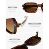 image:imageSOJOS Trendy TR90 Rectangle Polarized Sunglasses Womens Mens SJ3502TortoiseBrown