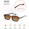 image:imageSOJOS Trendy TR90 Rectangle Polarized Sunglasses Womens Mens SJ3502TortoiseBrown