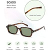 image:imageSOJOS Trendy TR90 Rectangle Polarized Sunglasses Womens Mens SJ3502TortoiseGreen