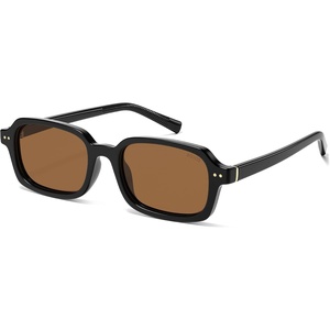 image:imageSOJOS Trendy TR90 Rectangle Polarized Sunglasses Womens Mens SJ3502BlackBrown
