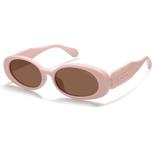 image:imageSOJOS Ocean Collection Retro Oval Polarized Sunglasses Kids SUNLIGHT SPinkBrown