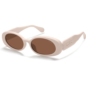 image:imageSOJOS Ocean Collection Retro Oval Polarized Sunglasses Kids SUNLIGHT SWhiteBrown