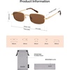 image:imageSOJOS Rectangle Polarized Sunglasses for Women Men SJ1275GoldBrown