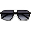image:imageSOJOS Retro Polarized Aviator Sunglasses for Men Women SJ2718Shiny Black  Grey Lens