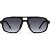 image:imageSOJOS Retro Polarized Aviator Sunglasses for Men Women SJ2718Shiny Black  Grey Lens