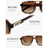 image:imageSOJOS Retro Polarized Aviator Sunglasses for Men Women SJ2718Tortoise  Brown Lens