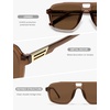 image:imageSOJOS Retro Polarized Aviator Sunglasses for Men Women SJ2718Transparent Brown  Brown